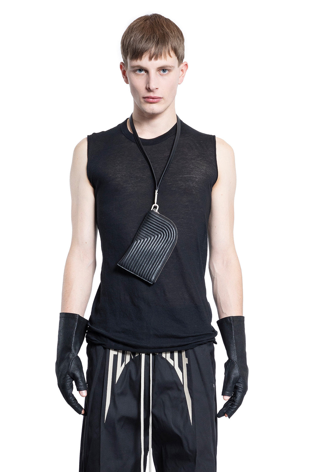 RICK OWENS MAN BLACK T-SHIRTS & TANK TOPS