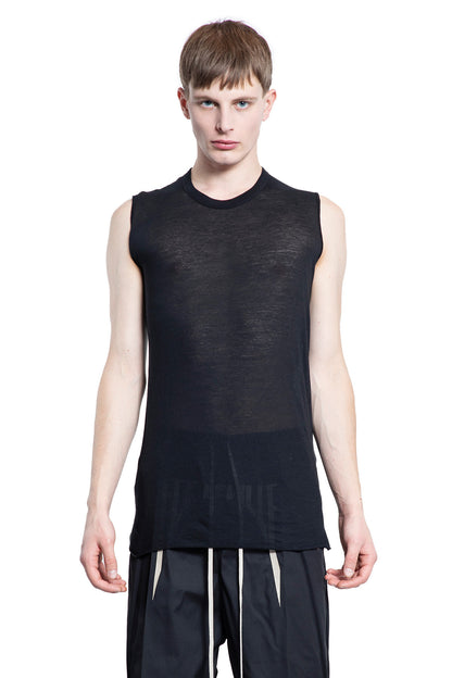 RICK OWENS MAN BLACK T-SHIRTS & TANK TOPS