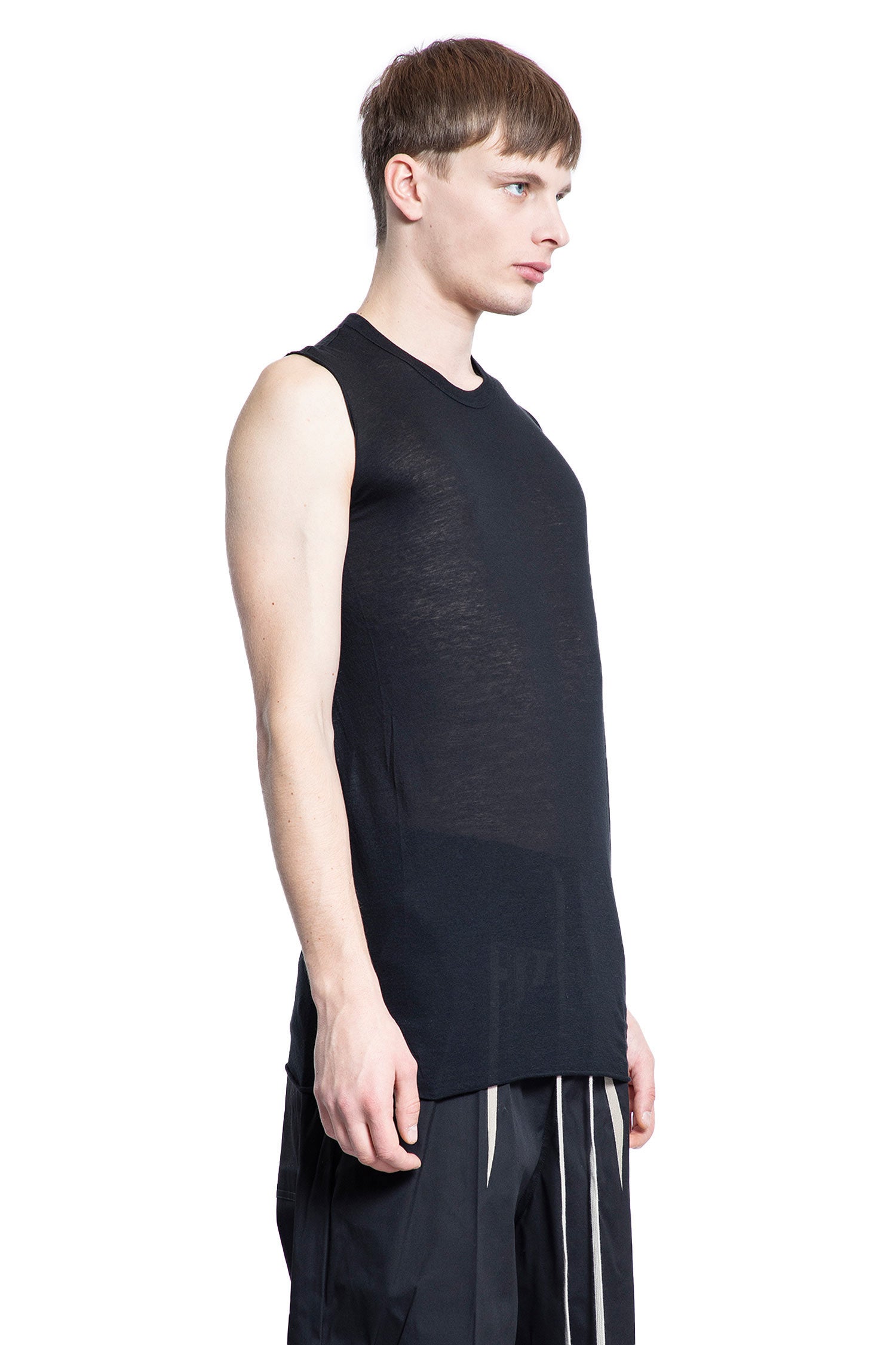 RICK OWENS MAN BLACK T-SHIRTS & TANK TOPS