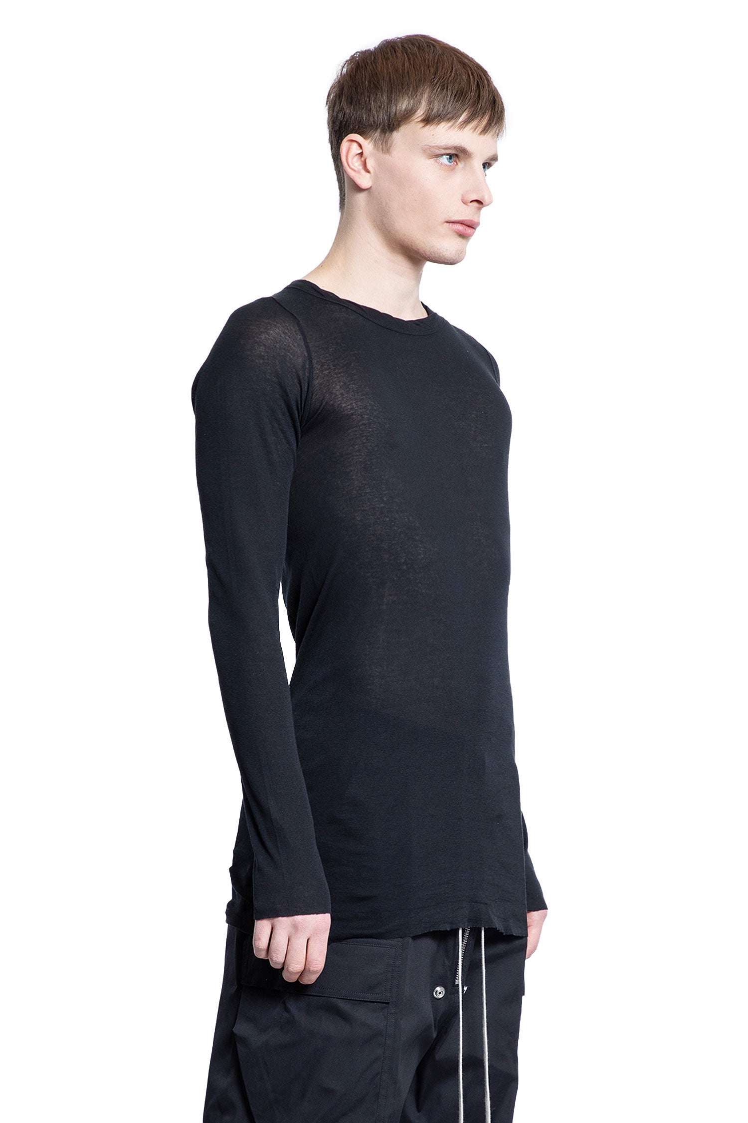 RICK OWENS MAN BLACK T-SHIRTS & TANK TOPS