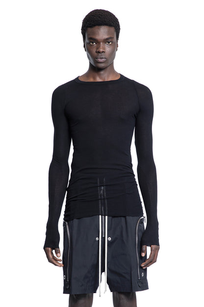 RICK OWENS MAN BLACK T-SHIRTS & TANK TOPS