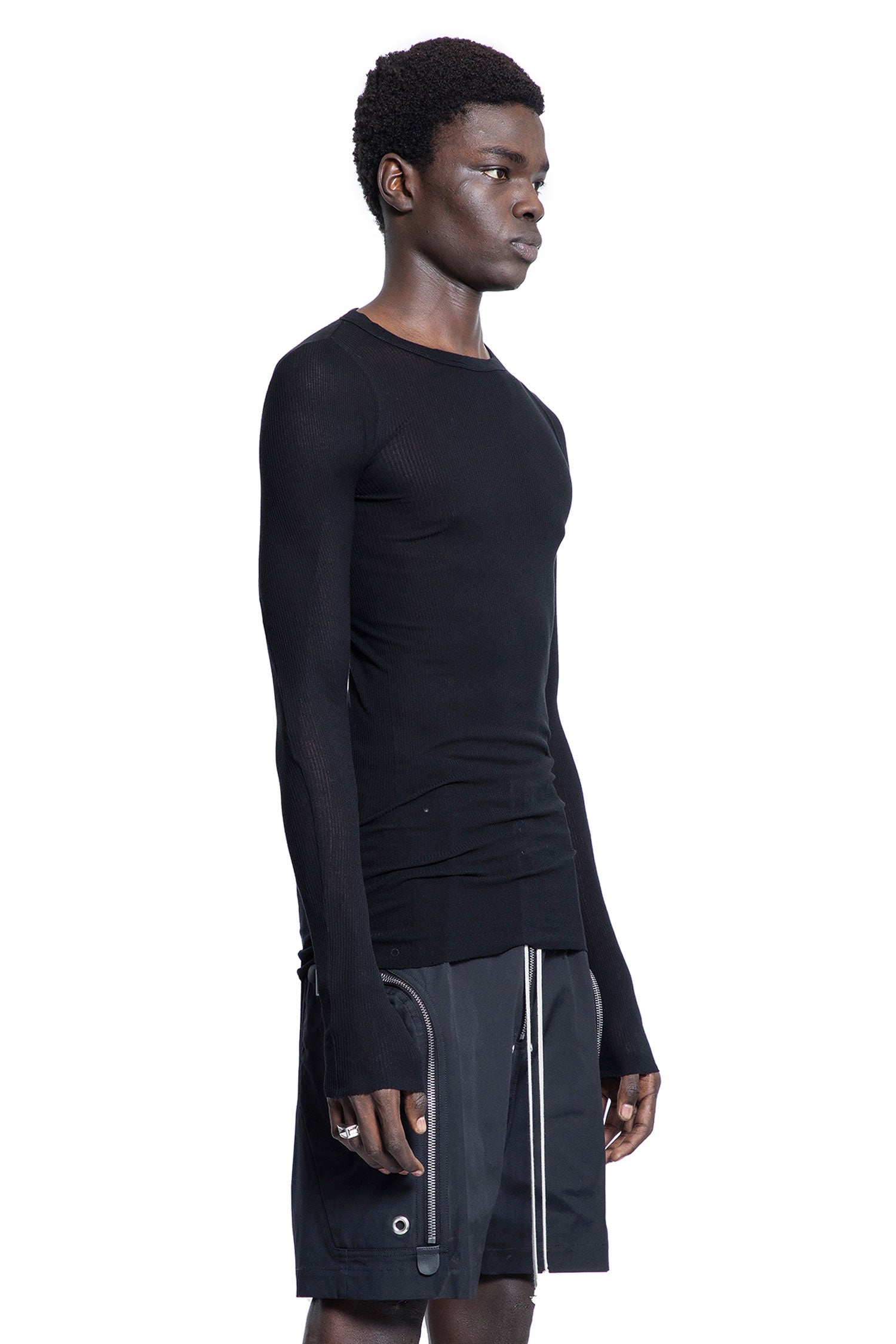 RICK OWENS MAN BLACK T-SHIRTS & TANK TOPS