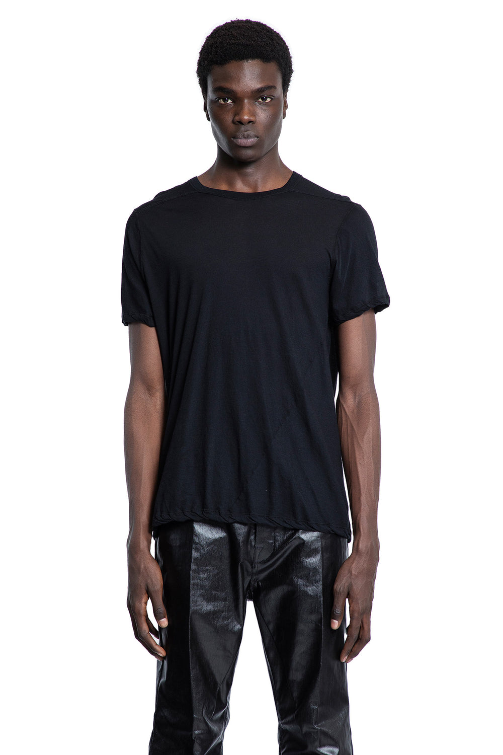 RICK OWENS MAN BLACK T-SHIRTS & TANK TOPS