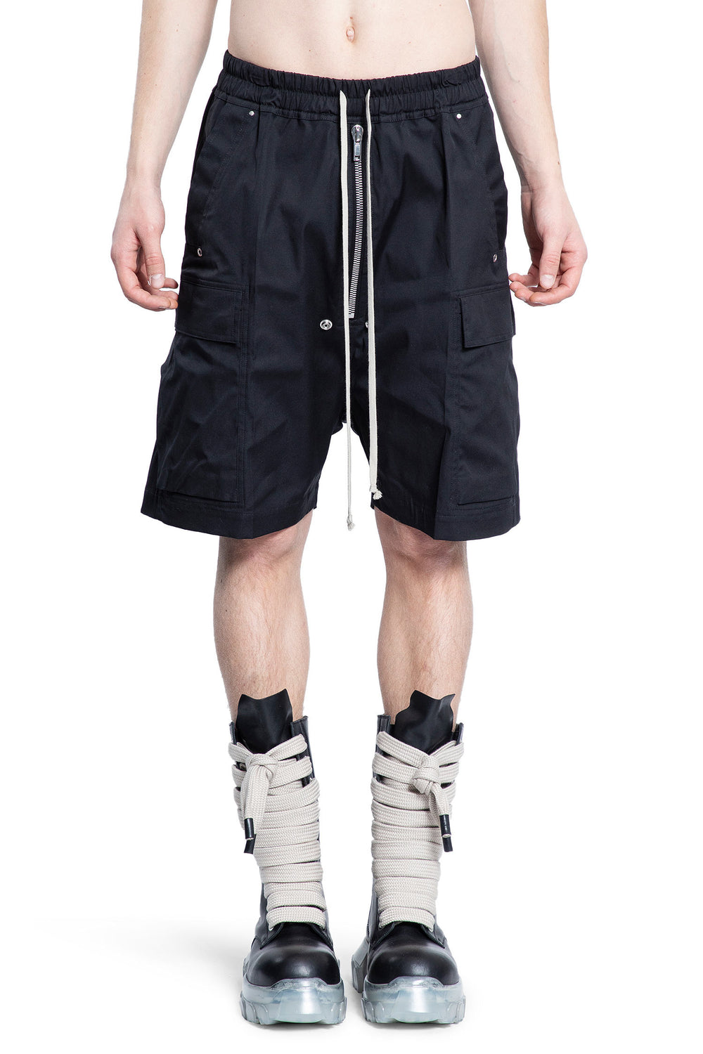 RICK OWENS MAN BLACK SHORTS & SKIRTS