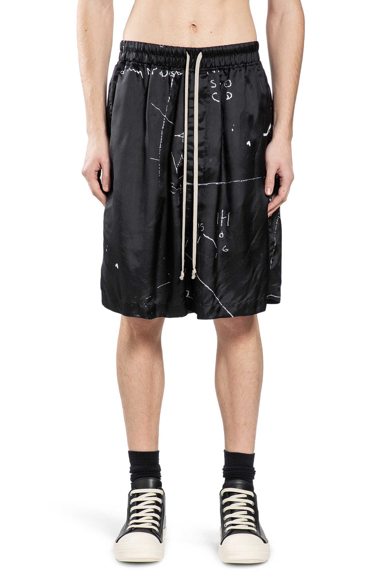 RICK OWENS Temple Boxers in Printed Cupro Twill man
