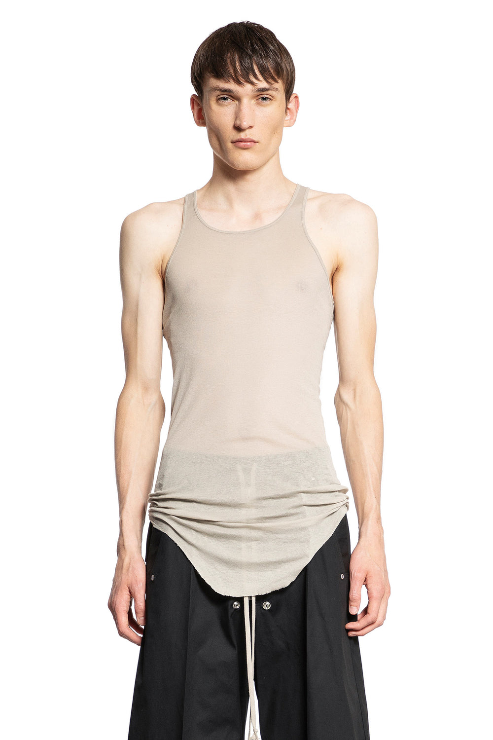 RICK OWENS MAN OFF-WHITE T-SHIRTS & TANK TOPS