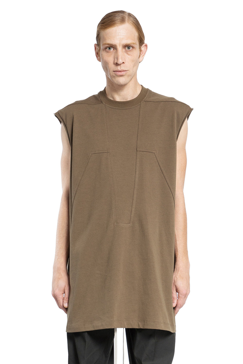 RICK OWENS MAN GREEN T-SHIRTS & TANK TOPS