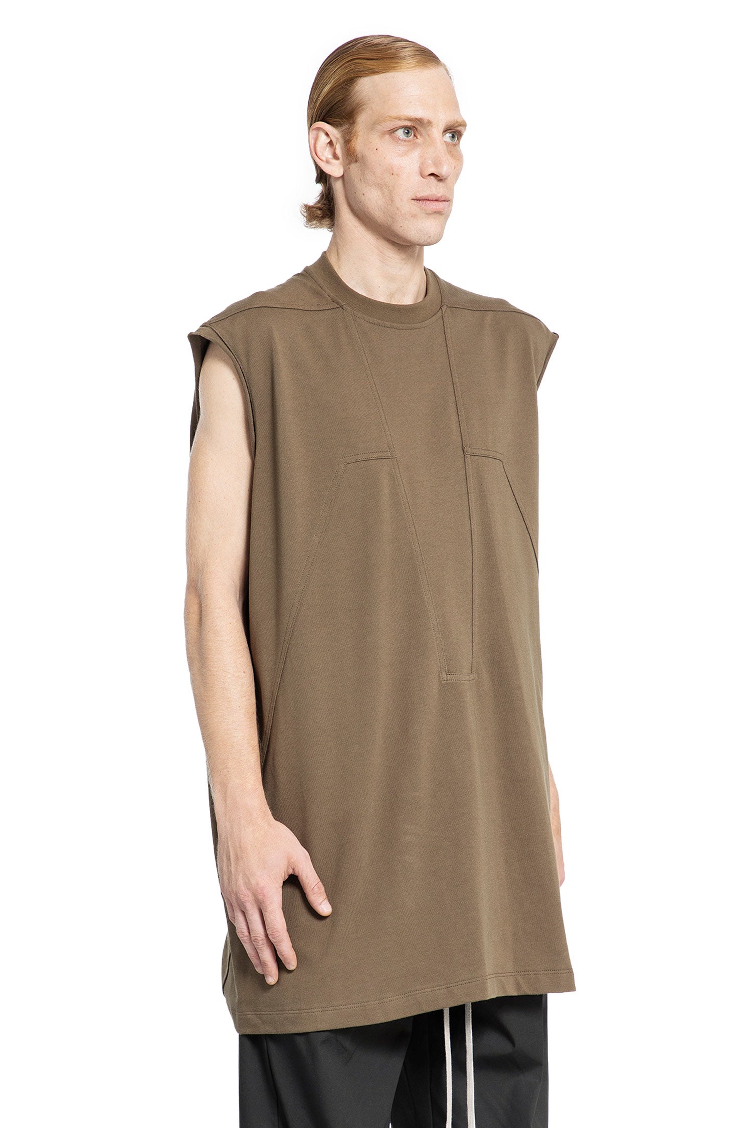 RICK OWENS MAN GREEN T-SHIRTS & TANK TOPS