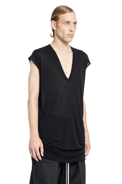 RICK OWENS MAN BLACK T-SHIRTS & TANK TOPS