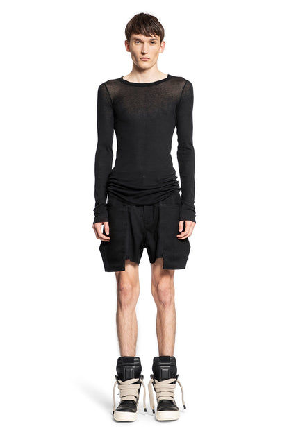 RICK OWENS MAN BLACK T-SHIRTS & TANK TOPS