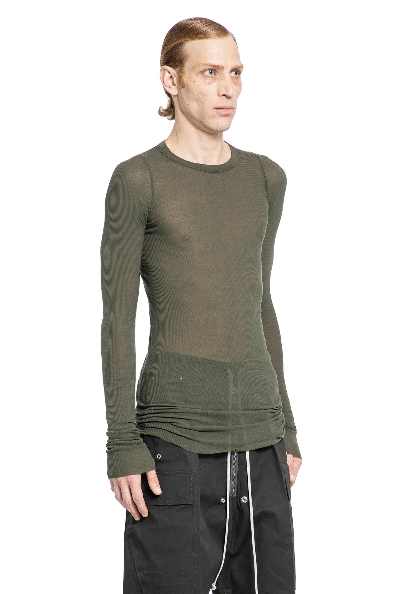 RICK OWENS MAN GREEN T-SHIRTS & TANK TOPS