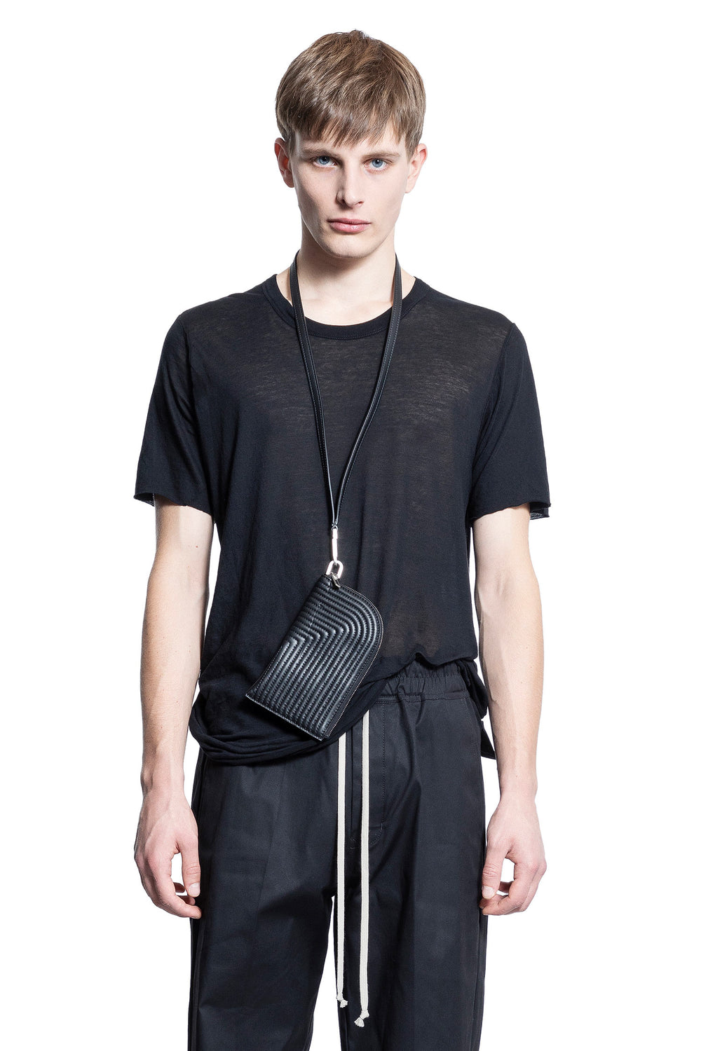 RICK OWENS MAN BLACK T-SHIRTS & TANK TOPS