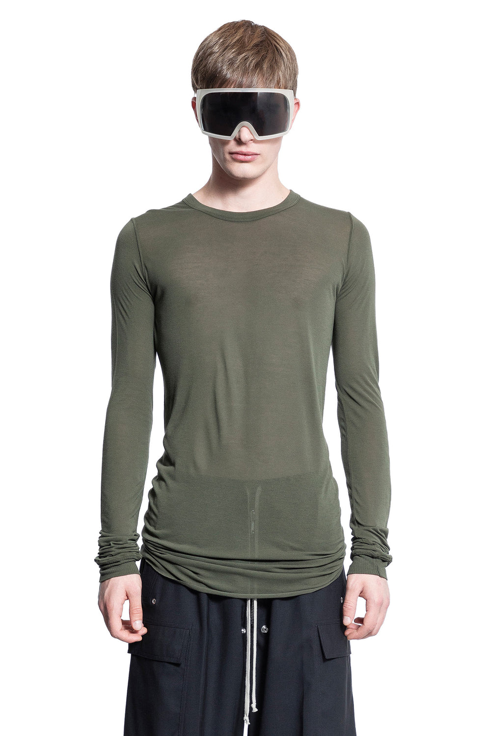 RICK OWENS MAN GREEN T-SHIRTS & TANK TOPS