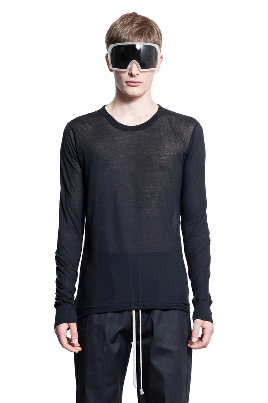 RICK OWENS MAN BLACK T-SHIRTS & TANK TOPS