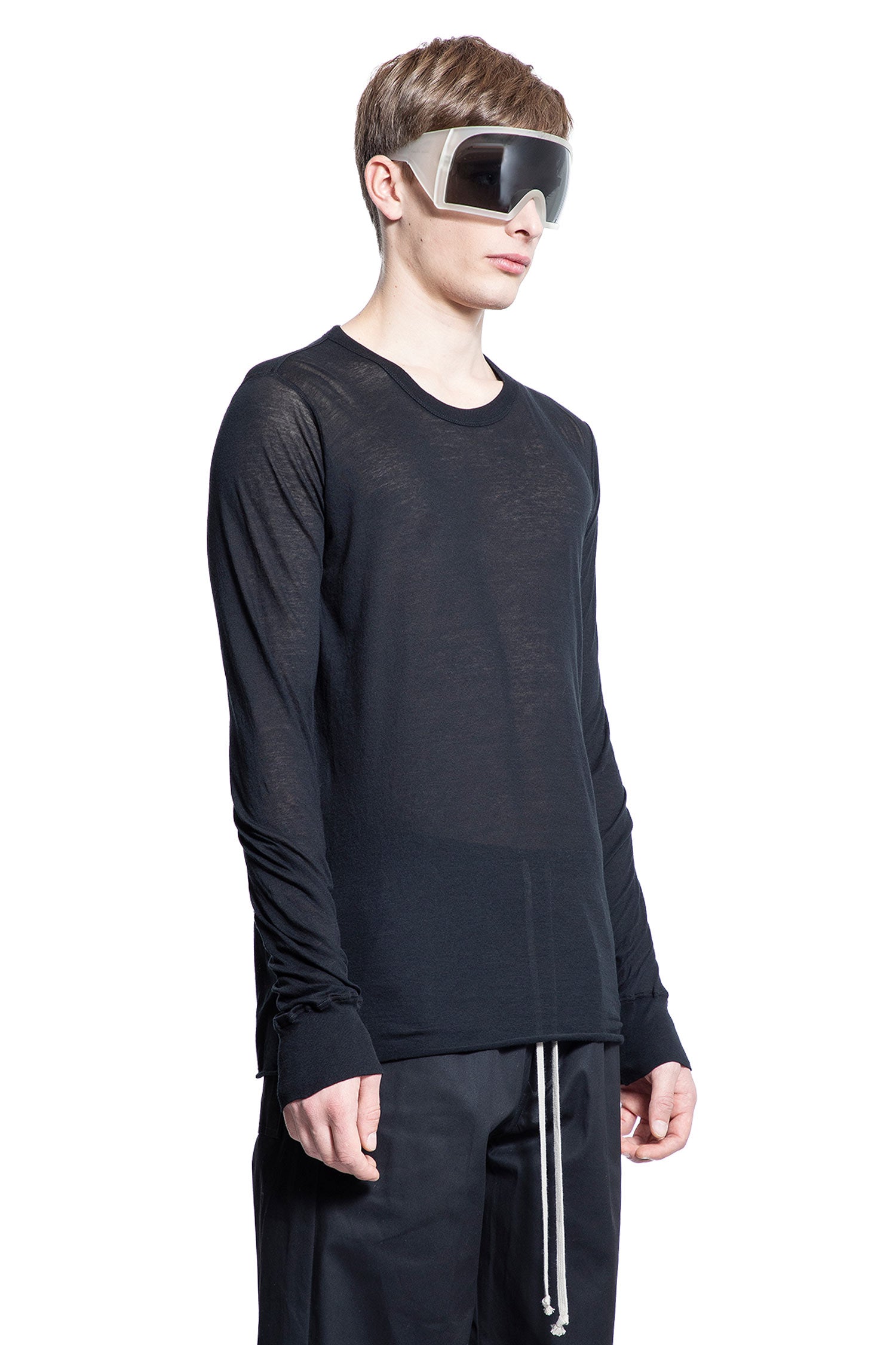 RICK OWENS MAN BLACK T-SHIRTS & TANK TOPS