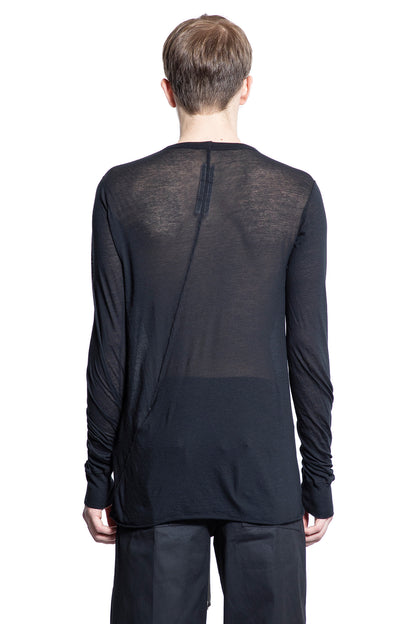 RICK OWENS MAN BLACK T-SHIRTS & TANK TOPS