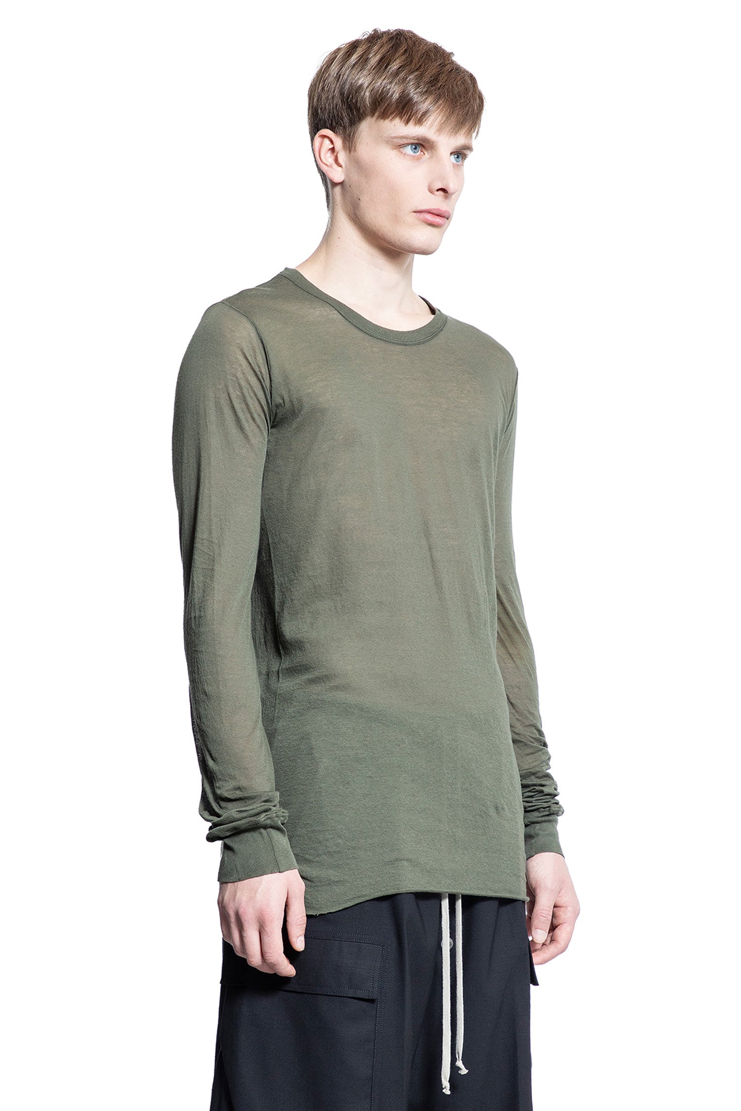 RICK OWENS MAN GREEN T-SHIRTS & TANK TOPS