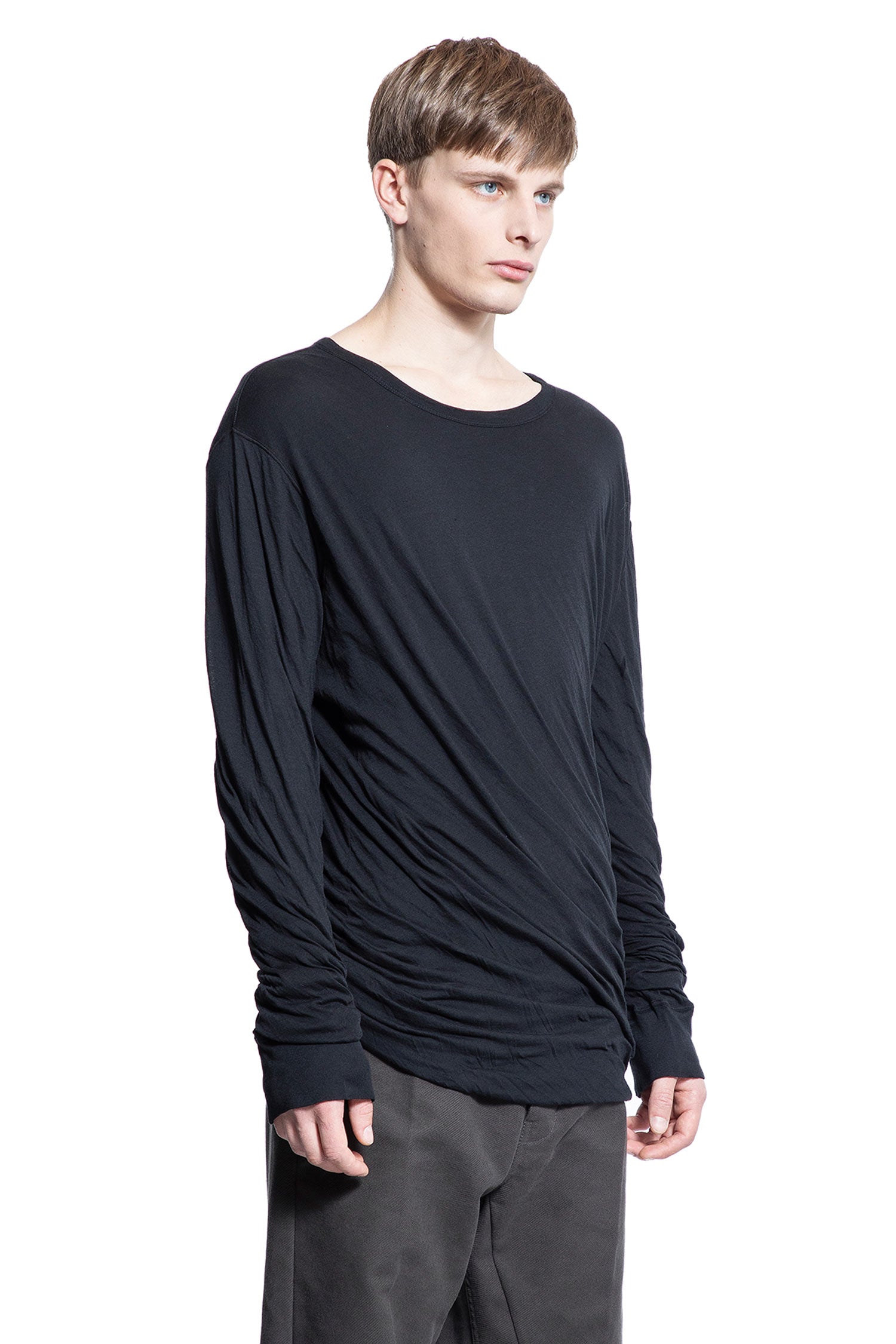 RICK OWENS MAN BLACK T-SHIRTS & TANK TOPS