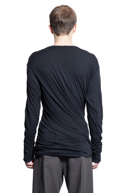 RICK OWENS MAN BLACK T-SHIRTS & TANK TOPS