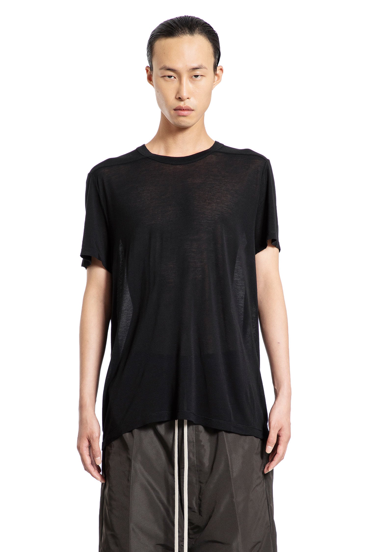 RICK OWENS MAN BLACK T-SHIRTS & TANK TOPS