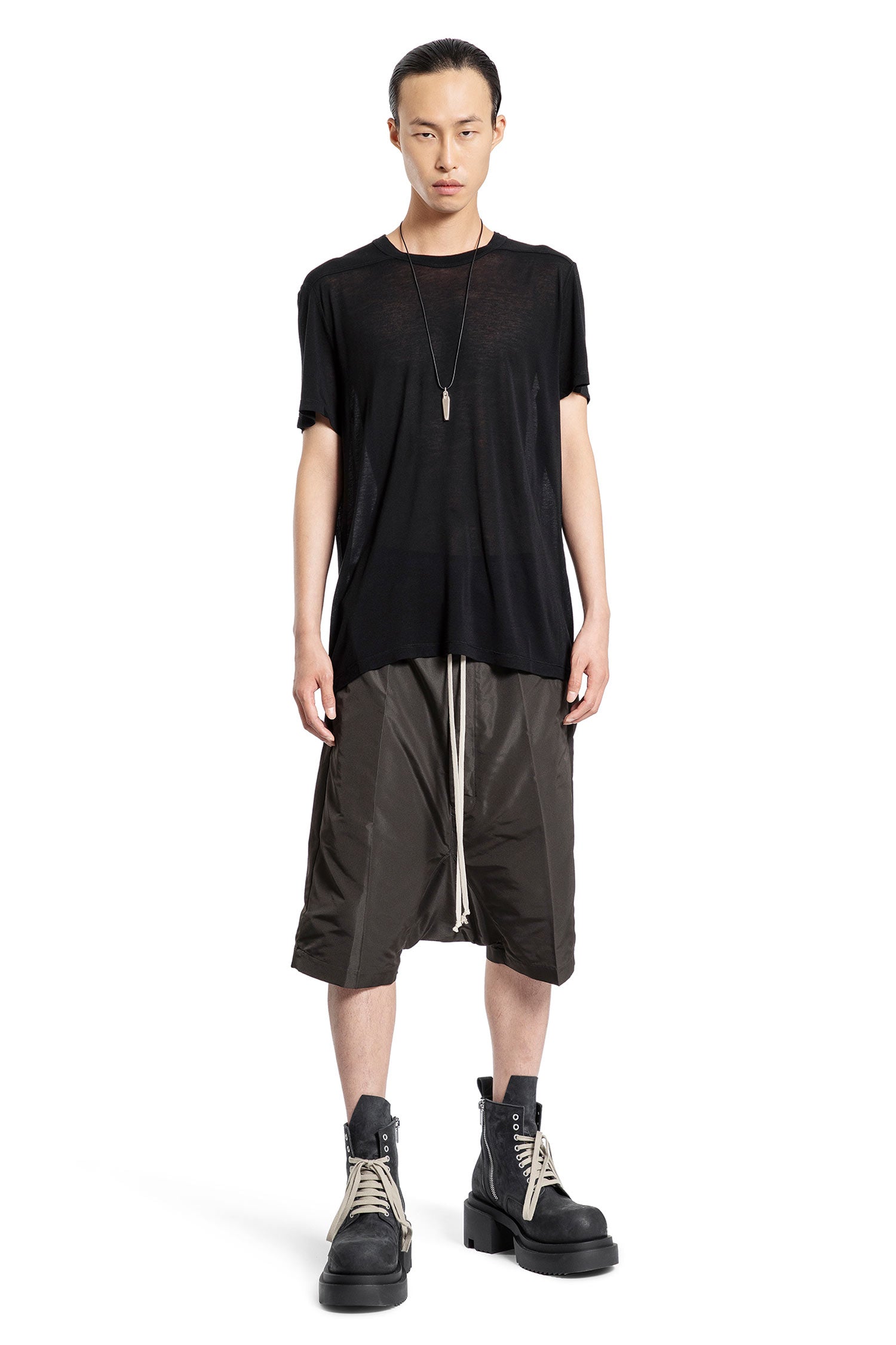 RICK OWENS MAN BLACK T-SHIRTS & TANK TOPS