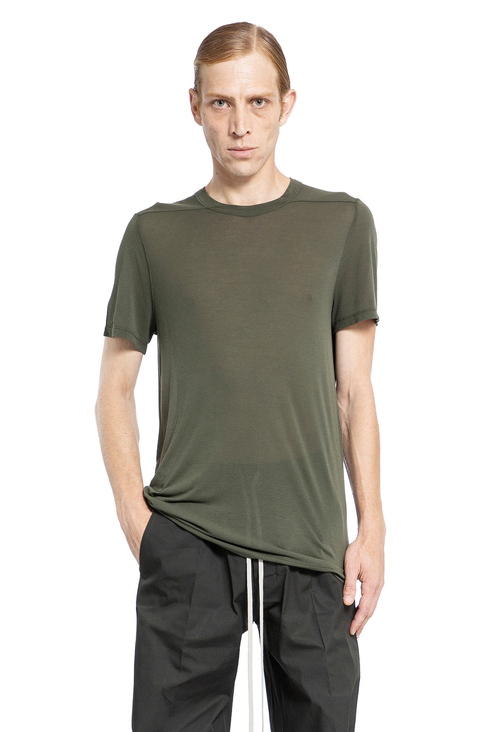 RICK OWENS MAN GREEN T-SHIRTS & TANK TOPS