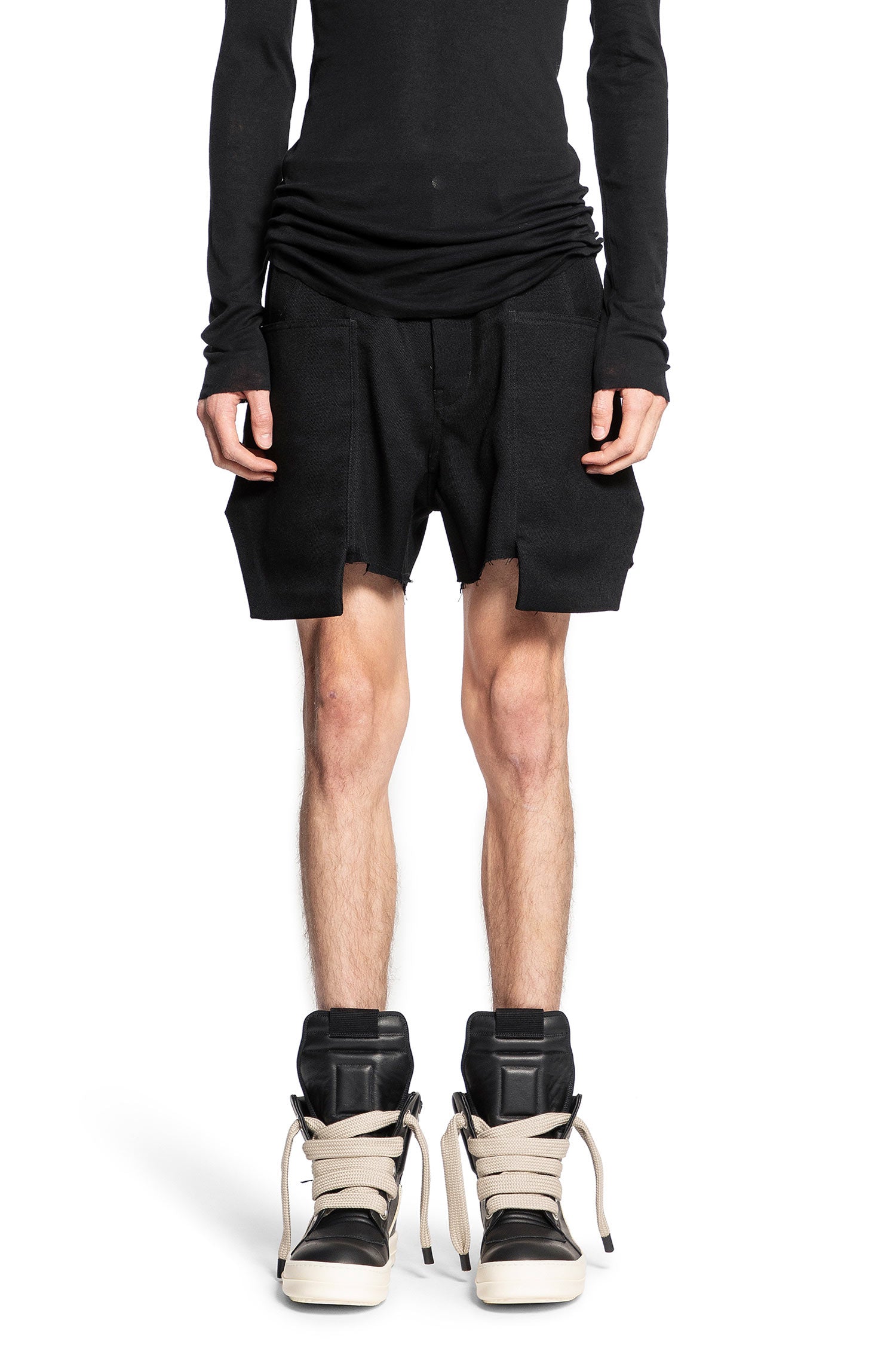 RICK OWENS MAN BLACK SHORTS & SKIRTS