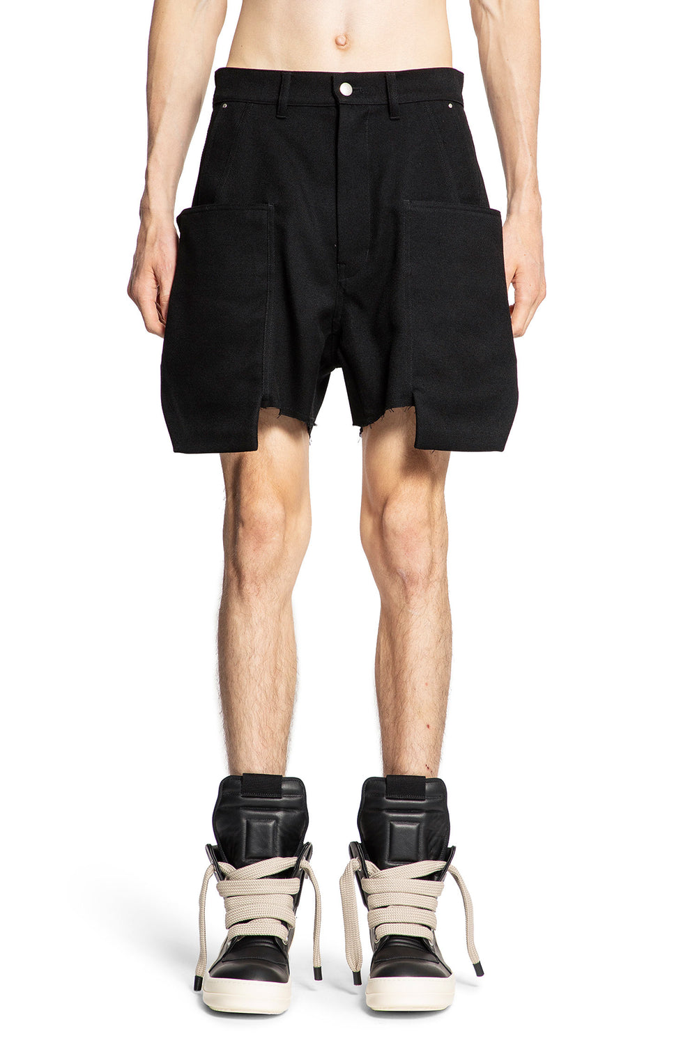 RICK OWENS MAN BLACK SHORTS & SKIRTS