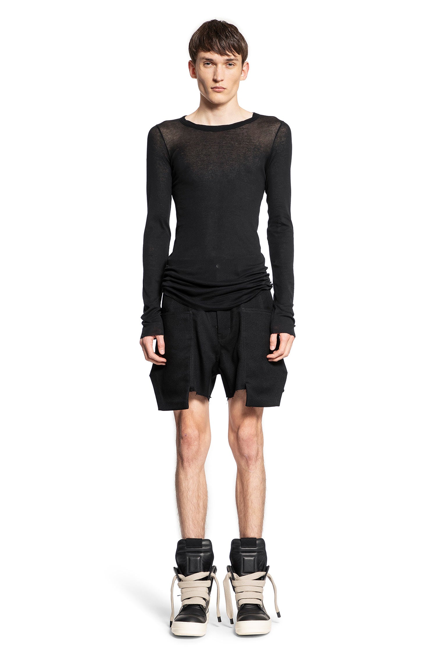 RICK OWENS MAN BLACK SHORTS & SKIRTS