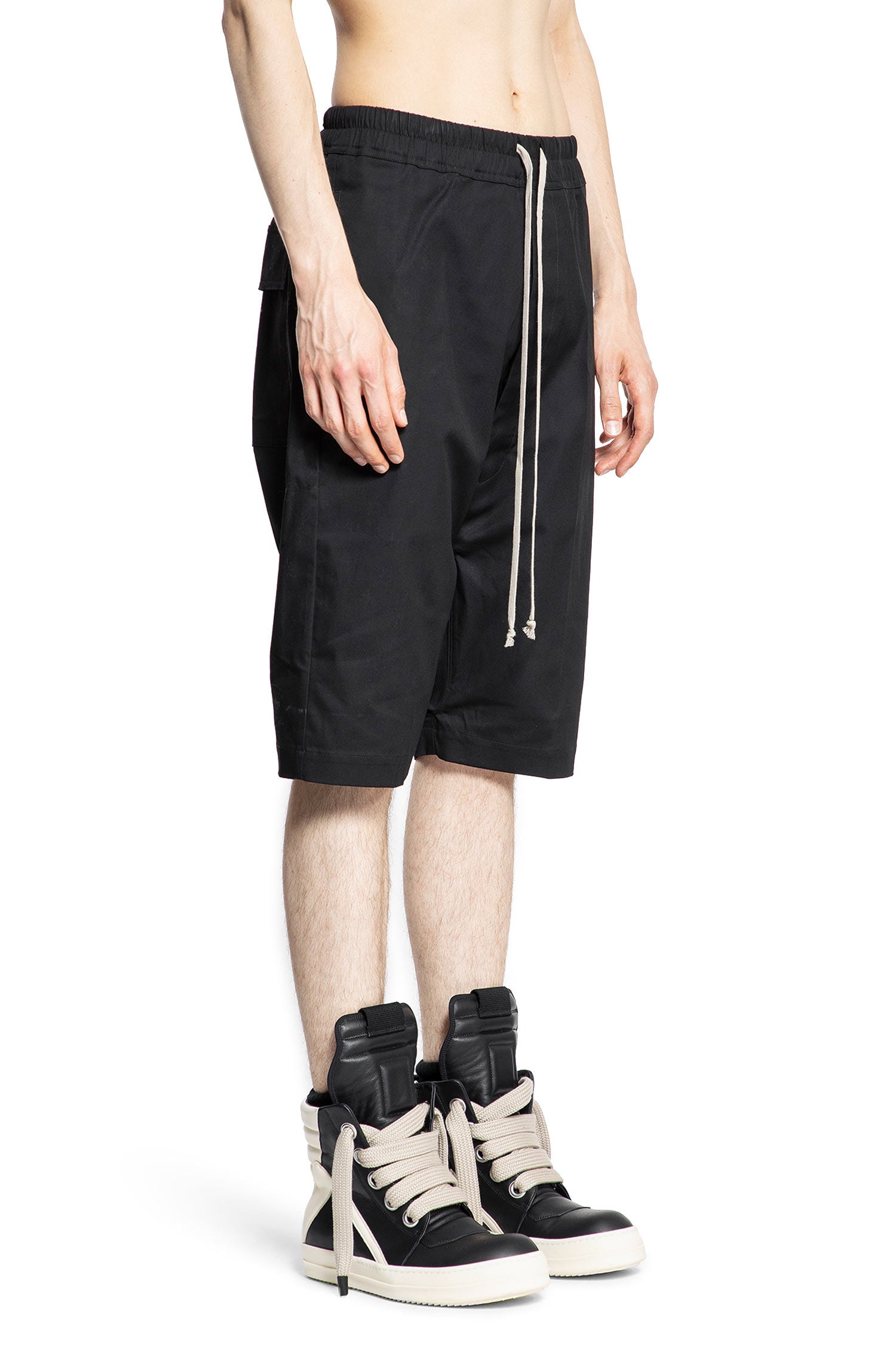 RICK OWENS MAN BLACK SHORTS & SKIRTS