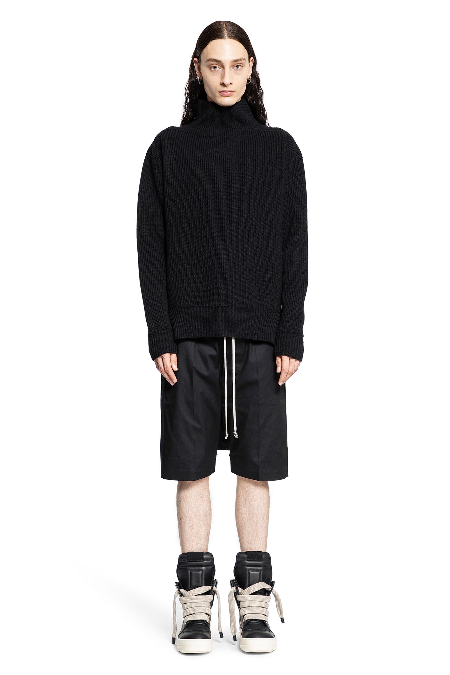 RICK OWENS MAN BLACK SHORTS & SKIRTS