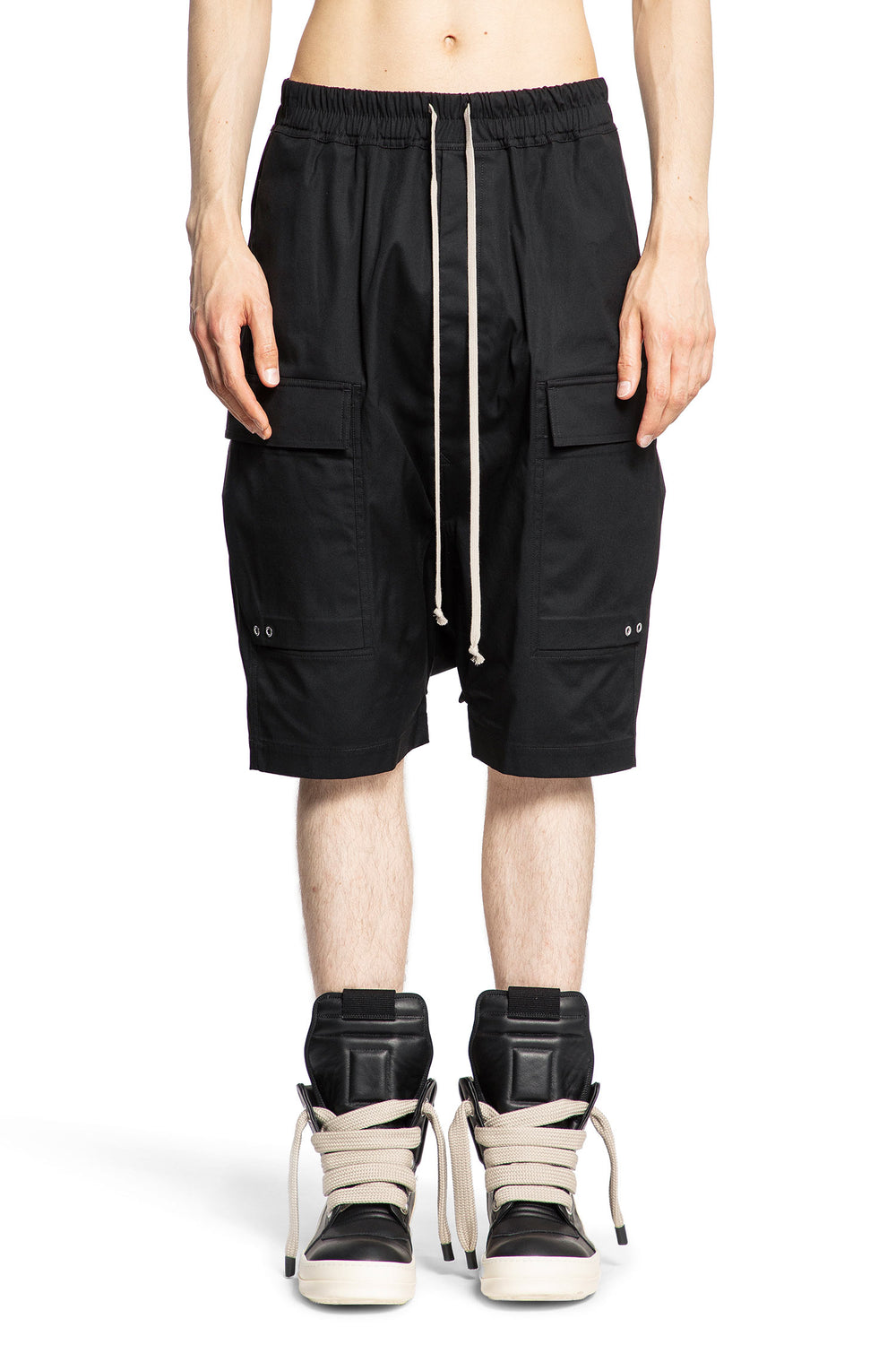 RICK OWENS MAN BLACK SHORTS & SKIRTS