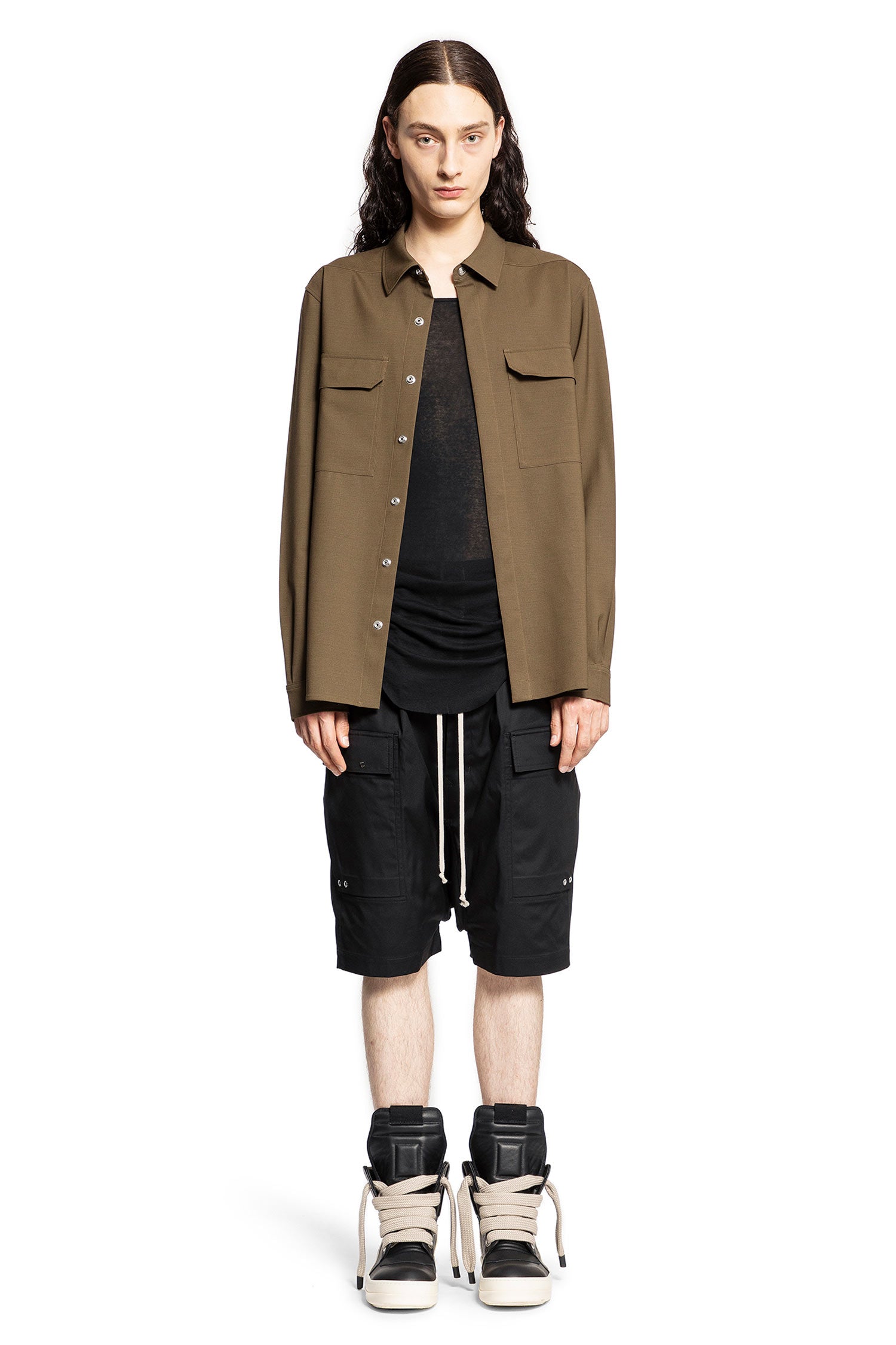 RICK OWENS MAN BLACK SHORTS & SKIRTS