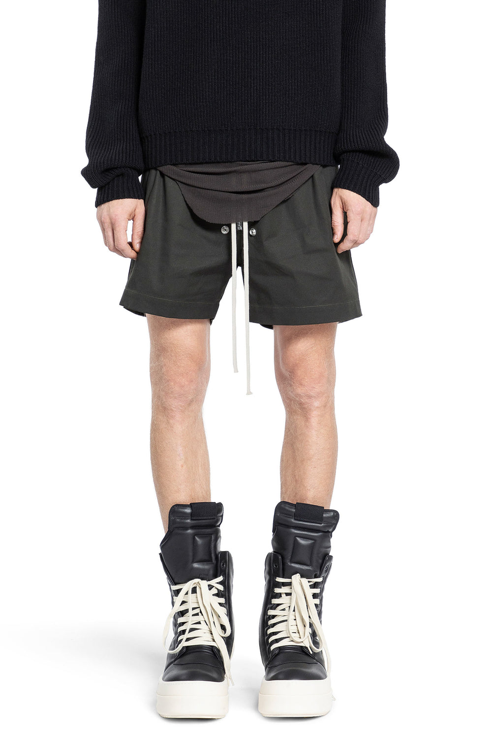 RICK OWENS MAN BLACK SHORTS & SKIRTS