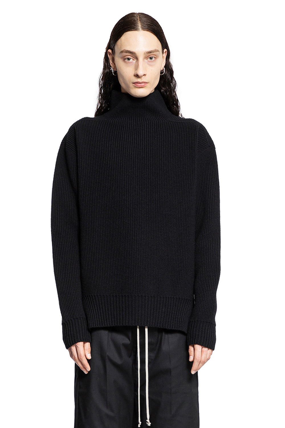 RICK OWENS MAN BLACK KNITWEAR