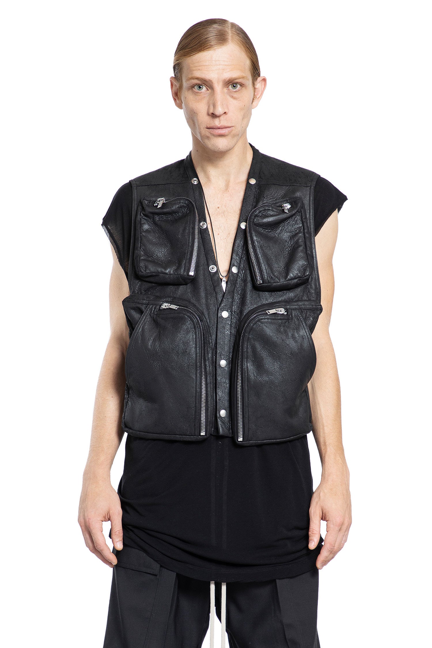 RICK OWENS MAN BLACK VESTS