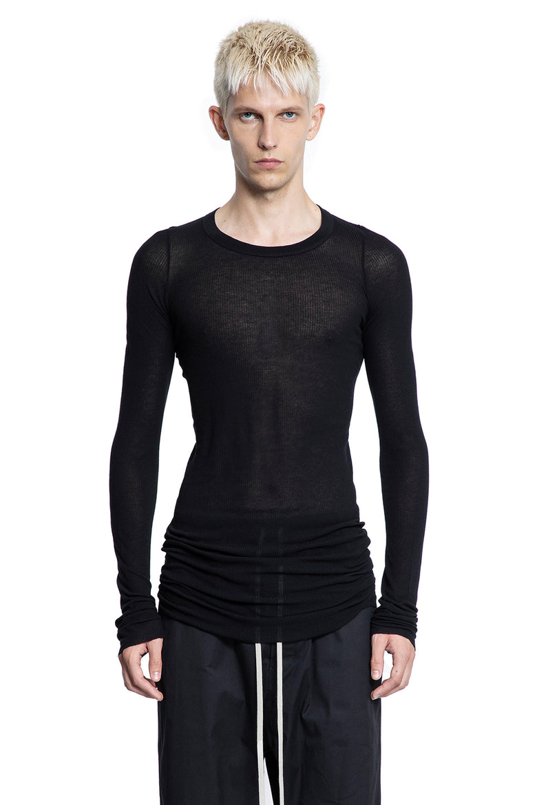 RICK OWENS MAN BLACK T-SHIRTS & TANK TOPS