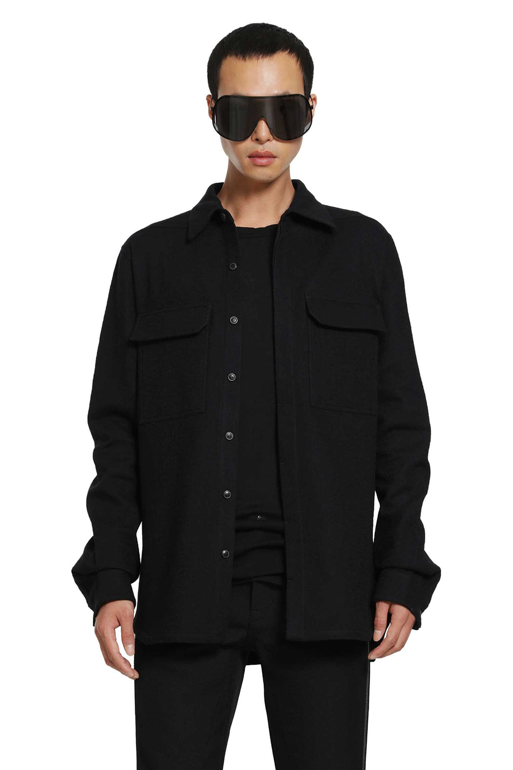 RICK OWENS Temple Work Shirt in Warm Felt man
