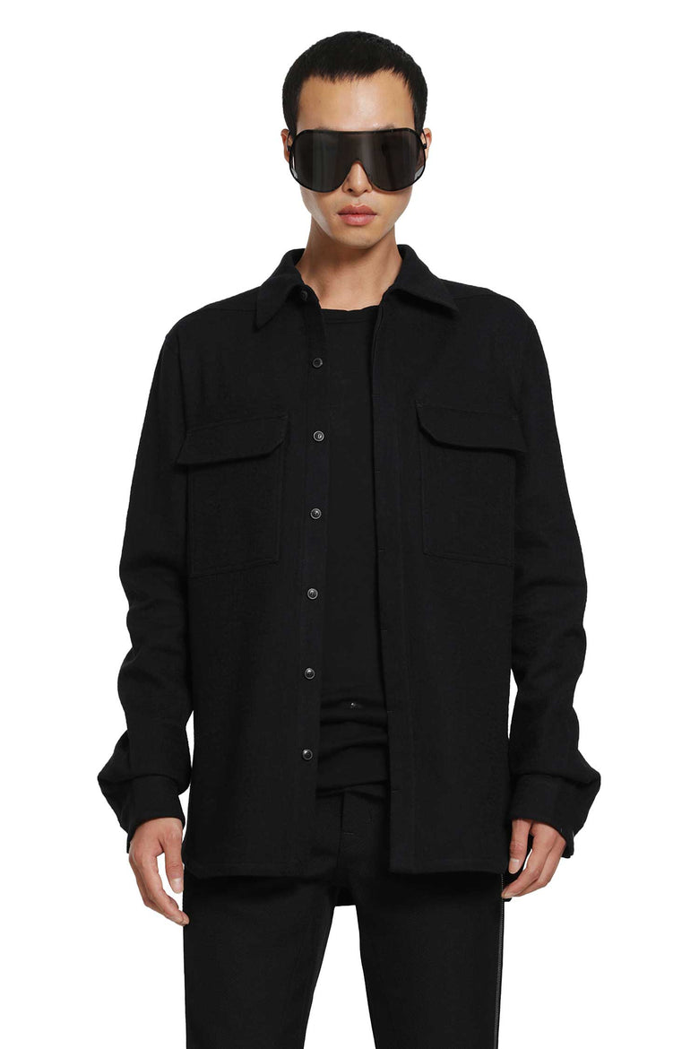 RICK OWENS Temple Work Shirt in Warm Felt man