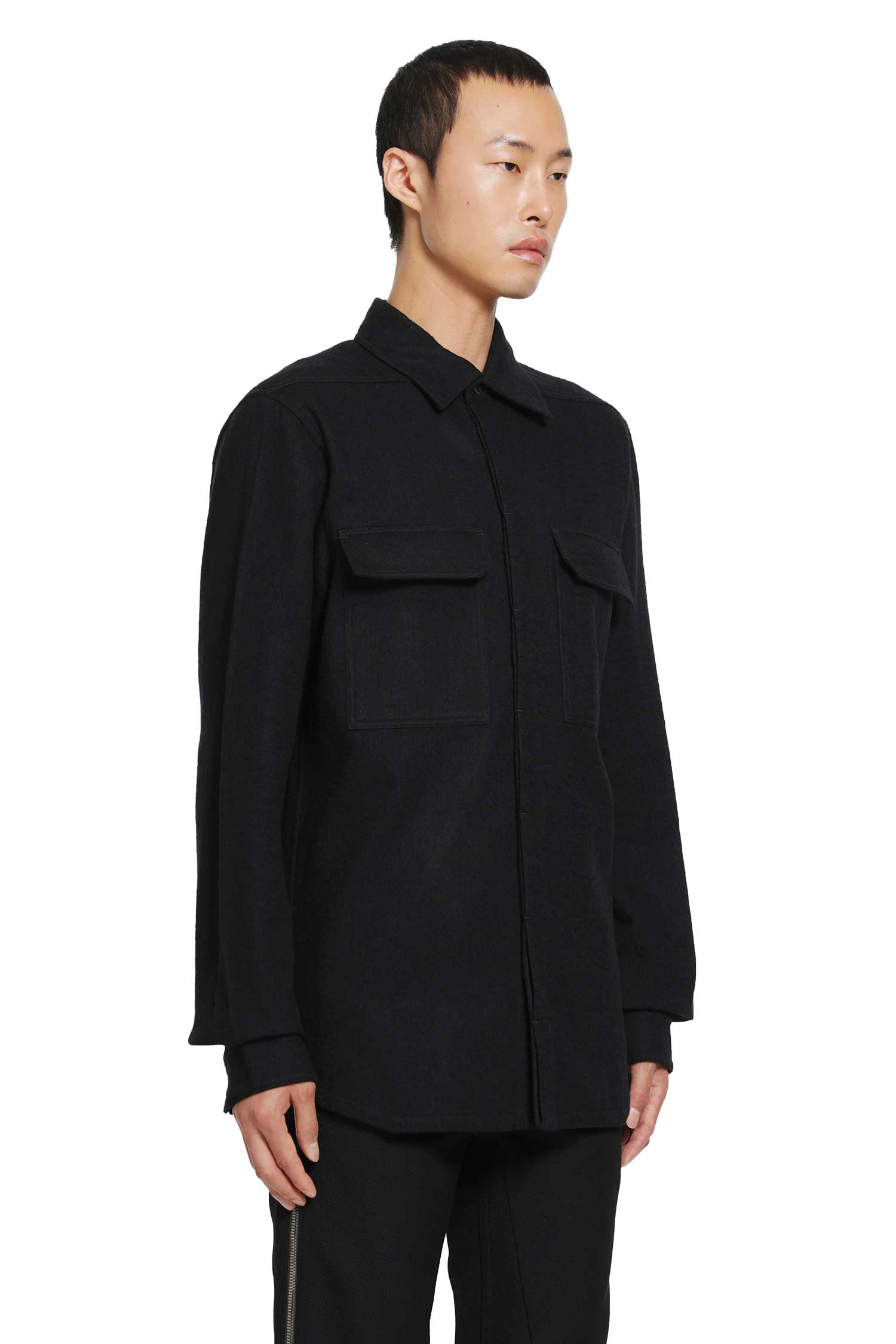 RICK OWENS Temple Work Shirt in Warm Felt man