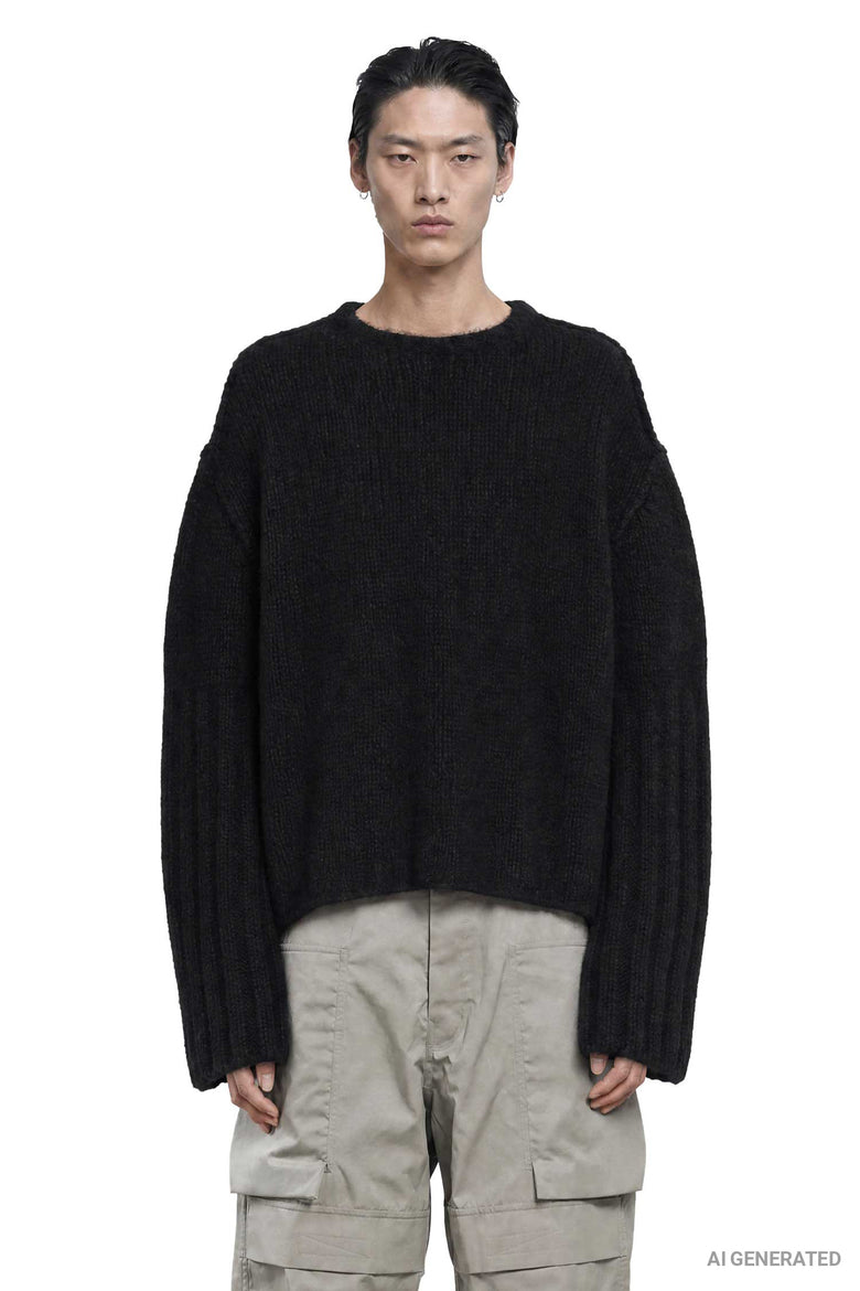 RICK OWENS Tower Round Neck in Silk Cashmere man