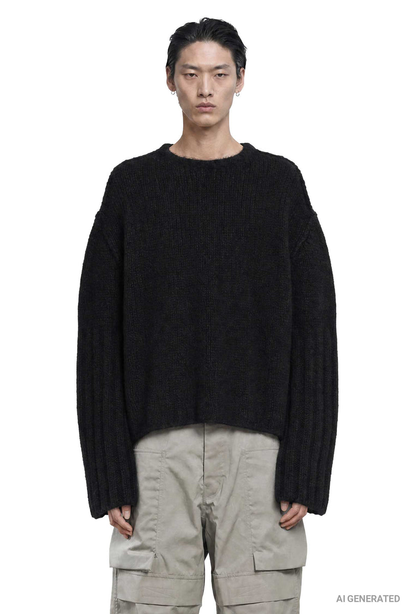RICK OWENS Tower Round Neck in Silk Cashmere man
