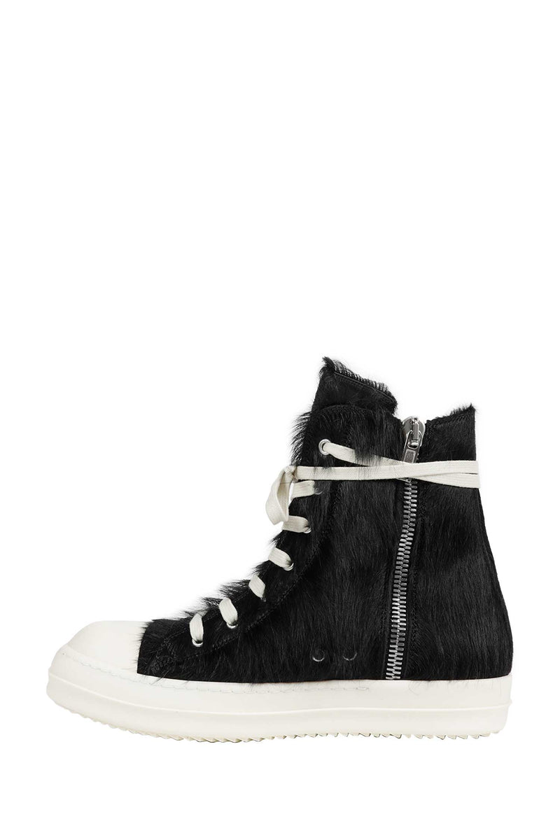 RICK OWENS Tower Sneaks in Hair-on Calfskin man