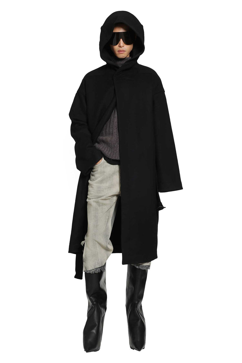 RICK OWENS Tower Tower Coat in Melton man