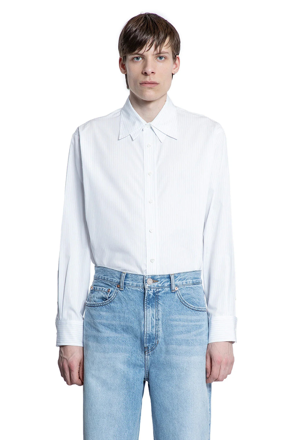 RECTO Double Collar Stripe Shirt man