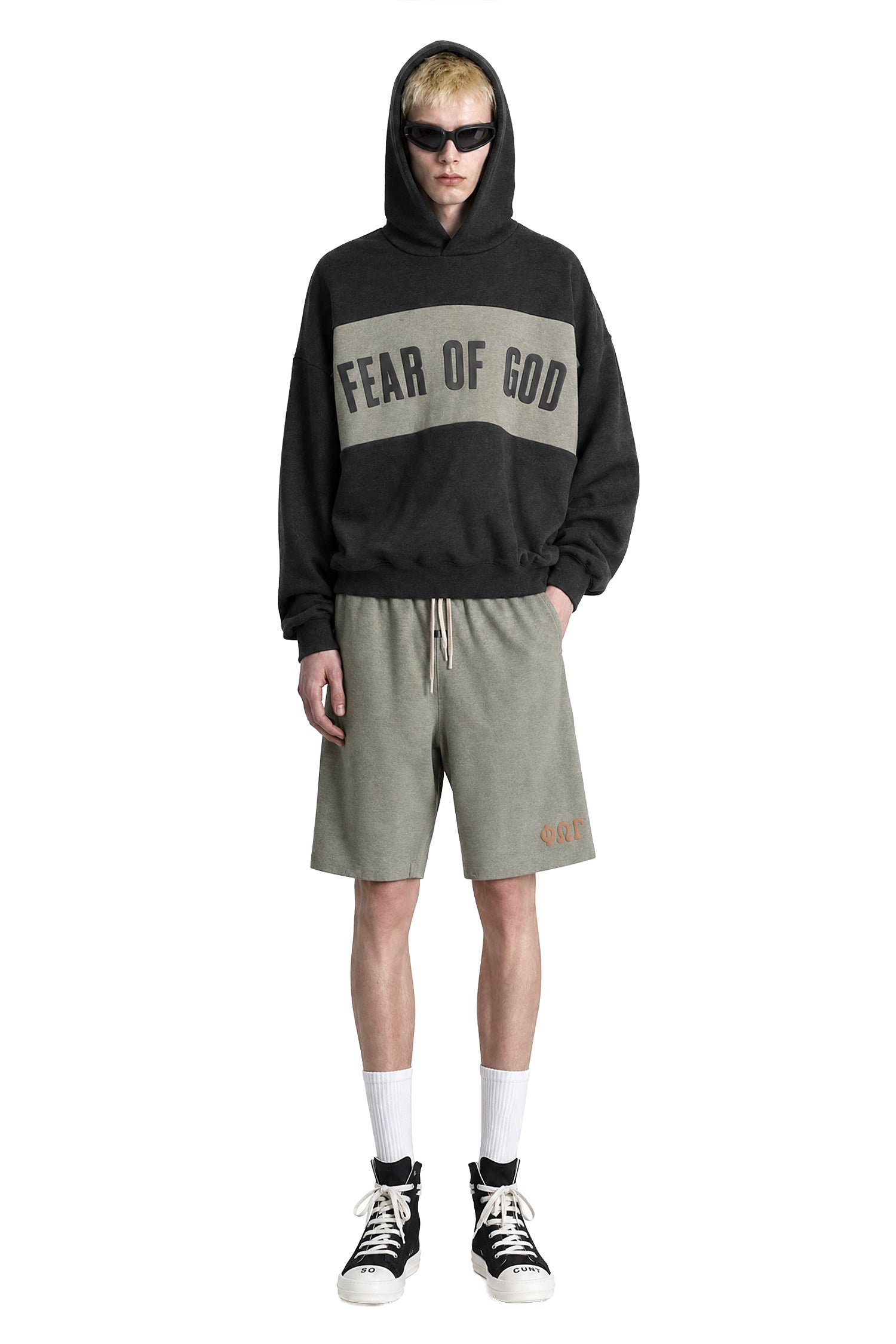 Cropped Relaxed Panelled Hoodie