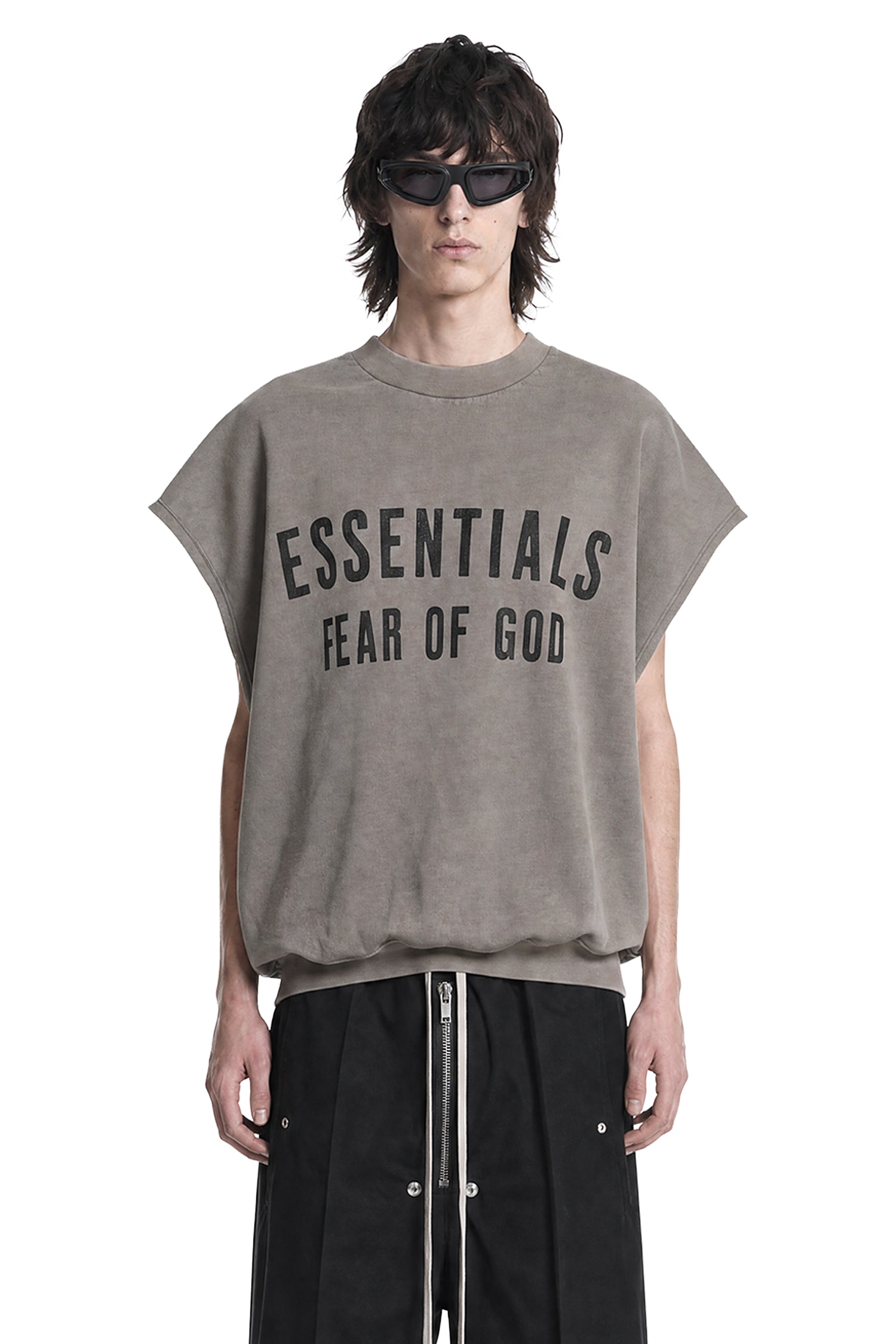 Relaxed Fleece Cut-Off Sweatshirt