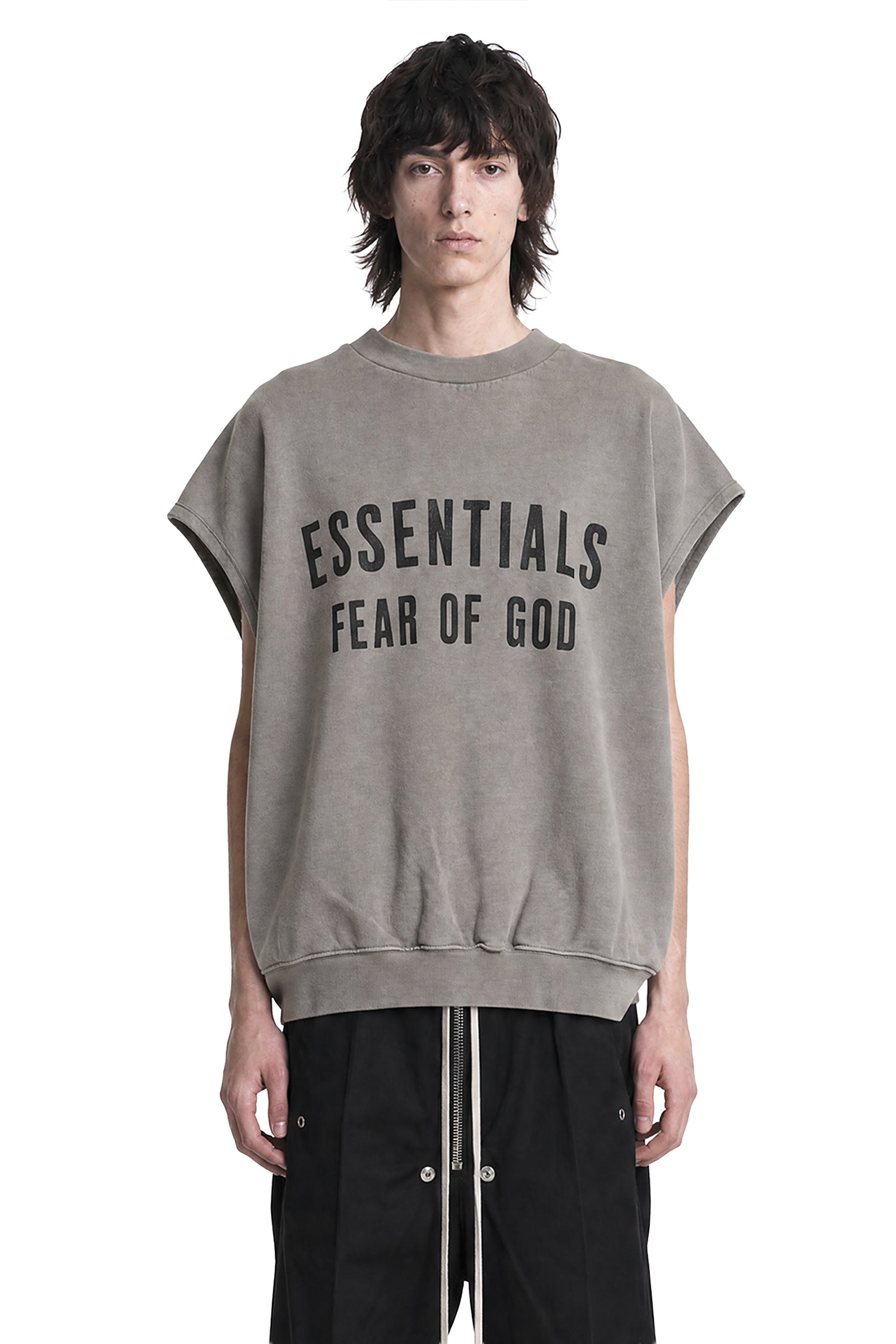 Relaxed Fleece Cut-Off Sweatshirt
