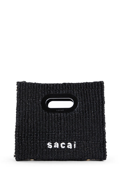 SACAI WOMAN BLACK&WHITE TOP HANDLE BAGS