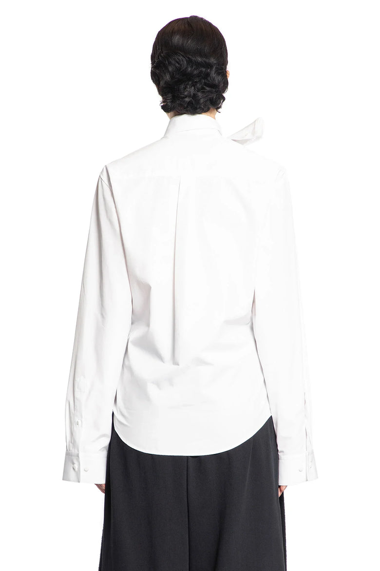 ALAINPAUL Scarf collar poplin shirt woman